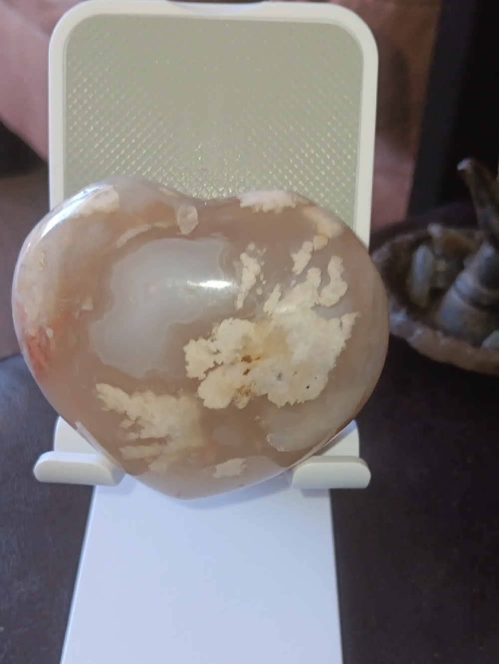 Crystal Agate Heart Shaped Palm Stone